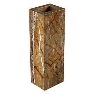 Indischer Marmor-Vasenaufsatz für Blumen, rechteckig, 30x10x8 cm - Braun