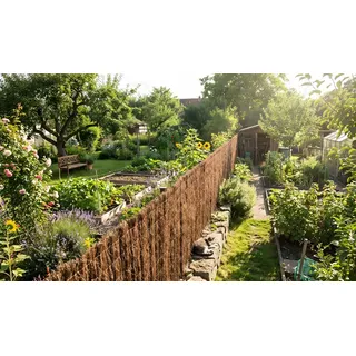 Heidekrautmatte - Braun - 300 x 150 cm - Sichtschutzmatte aus Heidekraut – extrastarke Heidematte mit verzinktem Draht– idealer Sichtschutz im Garten