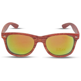 Sonia Originelli Sonnenbrille Sonnenbrille "Wooden Classic" Verspiegelt Brille Sommer Onesize rot