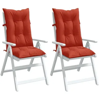 vidaXL Hochlehner-Auflagen 2 Stk. Melange Rot 120x50x7 cm Stoff