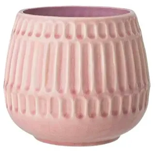Nordring Retro Übertopf Vintage Pflanztopf für Zimmerplanzen Blumentopf Riff L (16,5 cm ø), rosa, Keramik