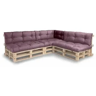 Gutekissen® Palettenkissen Set – Sitzkissen für Europaletten – Gefüllt mit Granuliertem Poulirette-Schaum NPPI – Eckkissen 60x40, Violett