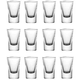 mixed24 Schnapsglas Schnapsgläser Sets 2cl 20ml 35ml Shotgläser Pinnchen Glas Stamper, 12-tlg.