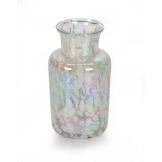 Bubble-Store Dekovase mit irisierendem Farbverlauf (bunte Vase), Glasvase Höhe 13 cm weiß