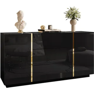 lookway Sideboard 158 x 81 x 41,3 cm Schwarz