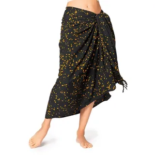 PANASIAM Sarong Pareo Starlit Wachsbatik aus hochwertiger Viskose Strandtuch, Viskose, Strandkleid Bikini Cover-up Tuch für den Strand Schultertuch Halstuch schwarz 250x116cm