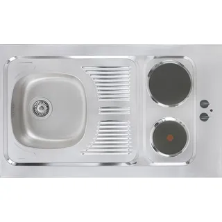 Respekta Miniküche Pantry S mit Duokochfeld, weiß