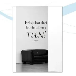 Indigos UG - Wandtattoo Wohnzimmer - Wandaufkleber Spruch Goethe Erfolg hat drei Buchstaben Tun 40x 36, schwarz w014 - Aufkleber Kinderzimmer Schlafzimmer Küche Badezimmer Büro Dekoration
