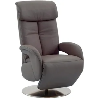 Cantus Relaxsessel, Grau, Metall, Echtleder, Color-Finish-Leder, 70x114x80 cm, Goldenes M, Fußauswahl, Lederauswahl, Stoffauswahl, Wohnzimmer, Sessel, Relaxsessel
