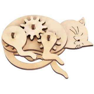 AchidistviQ 3D Assembly Holz Tier Puzzle Spielzeug, DIY Tiny Model Kit, Holz Craft Kit Tiermodell Geschenke Für Erwachsene Kinder Jungen Und Mädchen Katze #