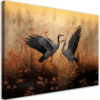 Feeby Leinwandbild, Orange, Textil, Tiere, Rechteckig, 120x80 cm, Bilder und Zubehör, Wandbilder, Leinwandbilder