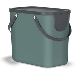 Rotho Albula Mülltrennungssystem 25l für die Küche, grün/anthrazit, Kunststoff