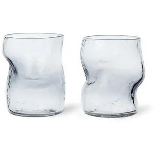 Ferm Living - Dimple Trinkglas, klar (2er Set)