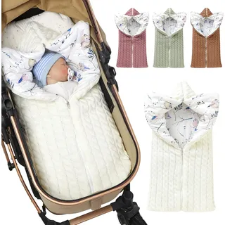 Multifunktionale Babydecke - 1 Stück - Gestrickter Schlafsack, Geeignet Für Neugeborene Und Kinderwagen, 0-12 Monate (beige)