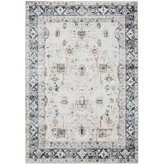 benuta Vintage-Teppich, Creme, Grau, Kunststoff, Vintage, Rechteckig, 120x170 cm, Oeko-Tex® Standard 100, in verschiedenen Größen erhältlich, rutschfeste Unterfläche, waschbar, Teppiche & Böden, Teppiche, Vintage-Teppiche