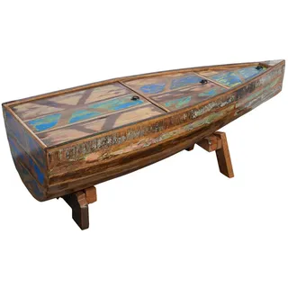 MASSIVMOEBEL24.DE Couchtisch Altholz Mehrfarbig Akazie 155 x 52 x 45 cm