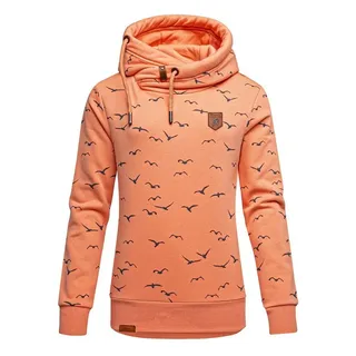 REPUBLIX Kapuzenpullover HARVA Damen Kapuzenpullover Print Sweatjacke Pullover Hoodie orange S