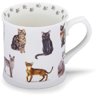 Cooksmart Britisches Design Bierkrug Kaffeetasse | Keramik-Kaffeetassen für Zuhause oder Arbeit | große Tassen für heiße Getränke | Tee- und Kaffeetassen – Neugierige Katzen