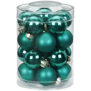 Magic 20 Christbaumkugeln Glas 3 cm Christbaumschmuck Weihnachtskugeln Baumkugeln Baumschmuck Weihnachtsdeko Farbe: Deep Forest - grün dunkelgrün
