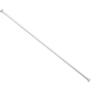 Ekershop Duschvorhangstange Alu Weiß Duschstange 125 - 220 cm Teleskopstange Klemmstange, Ø 20 mm, ausziehbar, kürzbar, geklebt, Aluminium, für Duschvorhang ohne Duschvorhangringe, Antirutsch Pet, ohne Bohren weiß