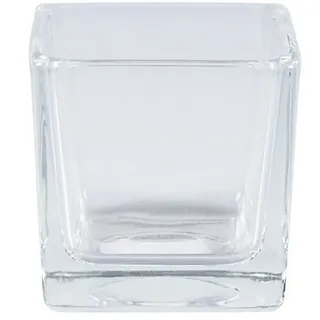 Trade Shop - Würfelvase 6x6x6cm Transparent Kristallglas Kerze Konfetti Blumenhalter Pflanze -