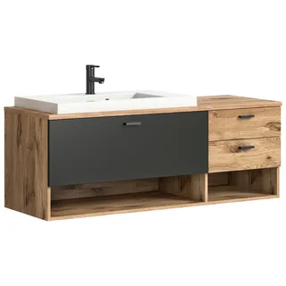 MID.YOU Waschtischkombi Grado ca. 140 cm Eiche/Grau