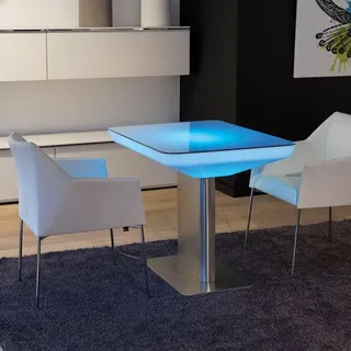 Moree Studio 75 LED Couchtisch Pro Tische Rechteckig - Silber/Weiß