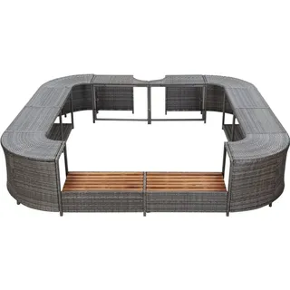 "Winter Sale" Poolzubehör - Grau Whirlpool-Umrandung Quadratisch Grau 268x268x55cm Poly Rattan DE1576121 - Grau