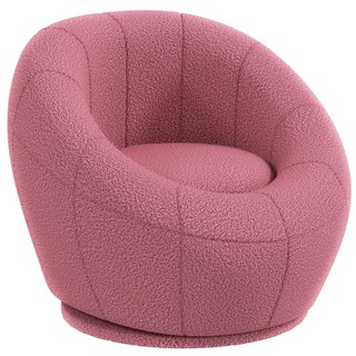 HOMCOM Sessel Loungesessel Drehbarer Polstersessel Einzelsessel (Armlehnensessel, 1-St., Einzelsofa), mit schützende Fußpolster rosa
