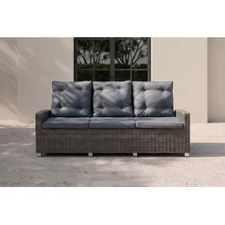 OUTFLEXX Dining 3-Sitzer Sofa, grau, Polyrattan, 210 x 83 x 110 cm, mehrfach verstellbar