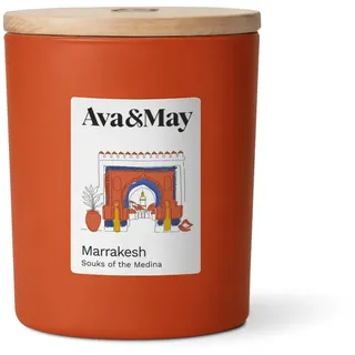Ava&May Marrakesh Duftkerze 220g Würzig & Holzig Vegan, 100% pflanzenbasiertes Wachs