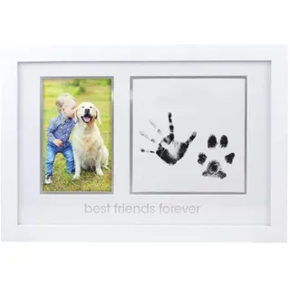Pearhead Baby and Pet Best Friends Forever Keepsake Frame, Hanpdript & Footprint Pawprint Frame, Gender-Neutral Nursery Décor, Gift for Expecting Parents, White - Best Friends Forever Prints Frame