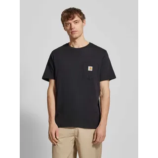 T-Shirt mit Brusttasche, Black, XL