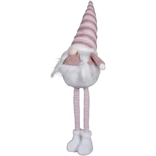 Christmas Paradise Weihnachtswichtel Frau 35cm ausziehbar (55cm) Gnom Teleskopbeine rosa weiß