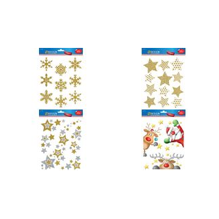 AVERY Zweckform ZDesign Weihnachts-Fensterbild Sterne gold transparente Folie, Blattformat: A4, selbstklebend, - 1 Stück (52951)