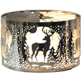 Woodbridge Karusellschirm für Duftkerzen | Stag - Silver | Kerzen Accesoires | Rotierender Kerzenschirm für Duftkerzen im Glas