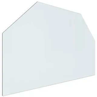 vidaXL Bodenplatte Feuerstelle Glas 80 x 50 cm Transparent/Weiß