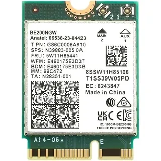 Intel BE200 WiFi 7 Adapter | M.2 PCIe Format | Tri-Band 2.4/5/6 GHz | Up to 5.8 Gbps | WiFi Card for PCs | Bluetooth 5.4 Compatible | for Intel PC with Windows 10/11 | BE200NGW