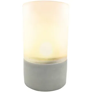 Batteriebetriebene Gartenlampe Laterne Deko KERZE LUKY Glas/Beton GOLDLUX (Polux)