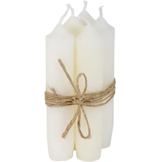 ukiyo 4er Pack Stabkerzen H:11 cm Ø:2,2 cm div. Farben Brenndauer 4,5 Stunden Kerze Advent Weihnachten Deko, Farbe:Weiß