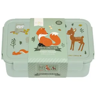 A Little Lovely Company Bento Lunchbox FOREST FRIENDS – Brotdose, Brotbüchse, Vesperbox, Jausenbox, Pausenbox, Frühstücksbox, Snackbox für Kinder, Waldfreunde