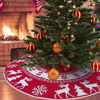Weihnachtsbaumrock 90cm, Weihnachtsbaumdecke, Christbaumdecke Rund, Weihnachtsbaum Teppich Wolle Künstliche Weihnachtsbaum Rock für Weihnachtsdekoration Tannenbaumständer