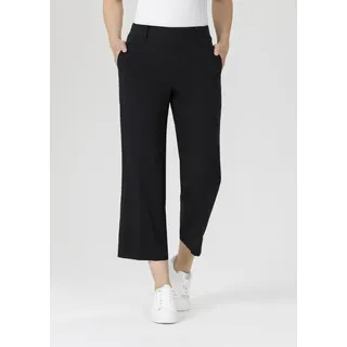 Culotte STEHMANN "FENJA", Damen, Gr. 42, N-Gr, schwarz (schwarz, 900), Stoff, Obermaterial: 65% Viskose, 30% Polyamid, 5% Elasthan, unifarben, casual, straight fit 7/8-Länge, Hosen, mit elastischem Bund und geradem Bein