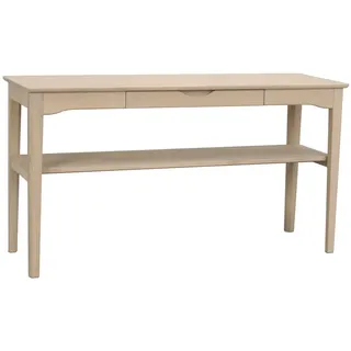 Konsole Markham aus Eiche, skandinavischer Stil mit Schublade, Whitewash, 140x40x75 cm