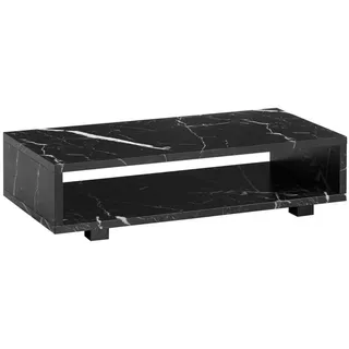 KADIMA DESIGN Couchtisch Couchtisch 100x50x25 cm Schwarz Sofatisch in Marmor-Optik Modern, (Kaffeetisch Groß), Design Wohnzimmertisch Rechteckig mit Stauraum, Loungetisch Schlicht schwarz