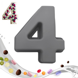 Kuchenform Zahlen Silikon Backform Zahlen 3D Numbers Cake Kuchenbackform Zahlen 4 Number Cake Backform Silikon Zahlen Geburtstag Hochzeit Jubiläum Geburtstagstorte Silikon Zahlen Backformen (4 Größe)