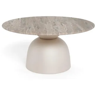 Actona »Ferrol« Couchtisch rund Marmor Toronto grau, Gestell grau Ø 80x42 cm