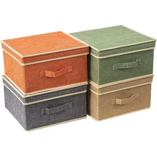 luxuskollektion Aufbewahrungsboxen mit Deckel, faltbarer Aufbewahrungskorb für