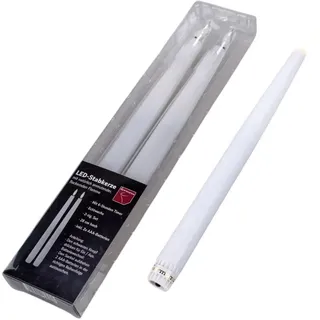 formano LED-Kerze Stabkerze Spitzkerze im 2er SET weiß oder Altrosa 28cm, LED Stabkerze mit Timerfunktion weiß