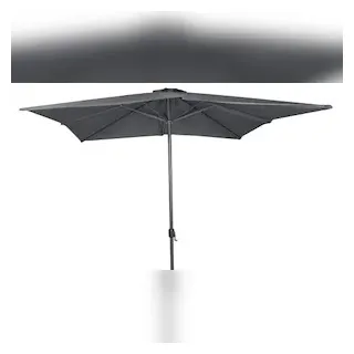 Lex Alu Sonnenschirm 3x3 m UV30+ quadratisch Kurbelschirm Gartenschirm Balkon steingrau : Steingrau